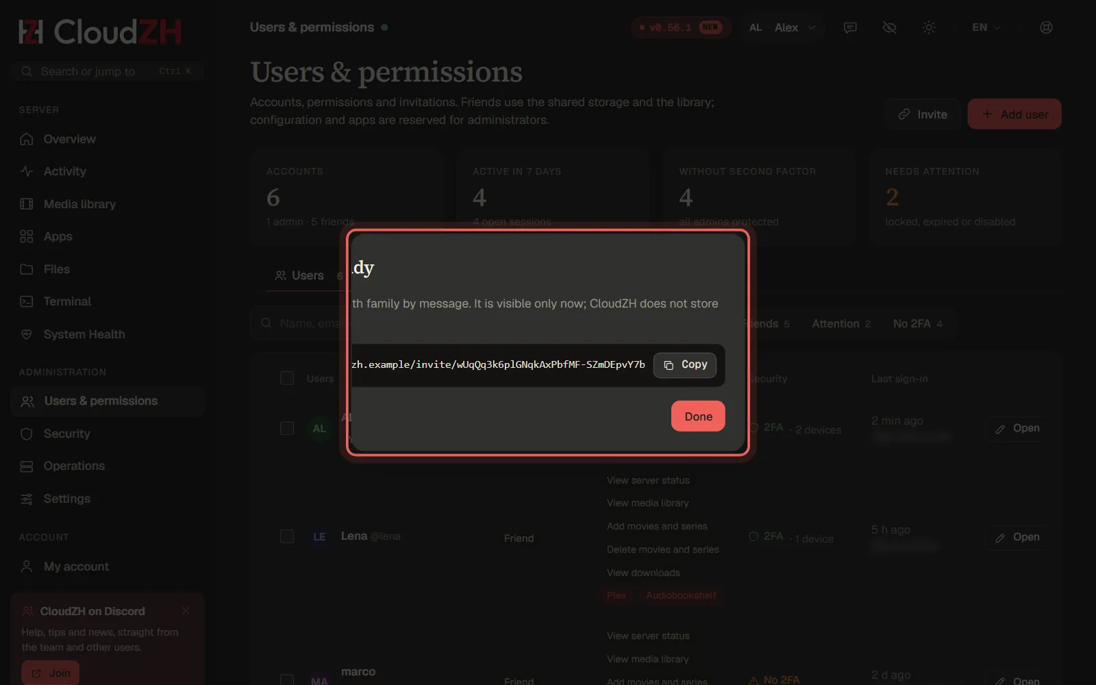 Send the link