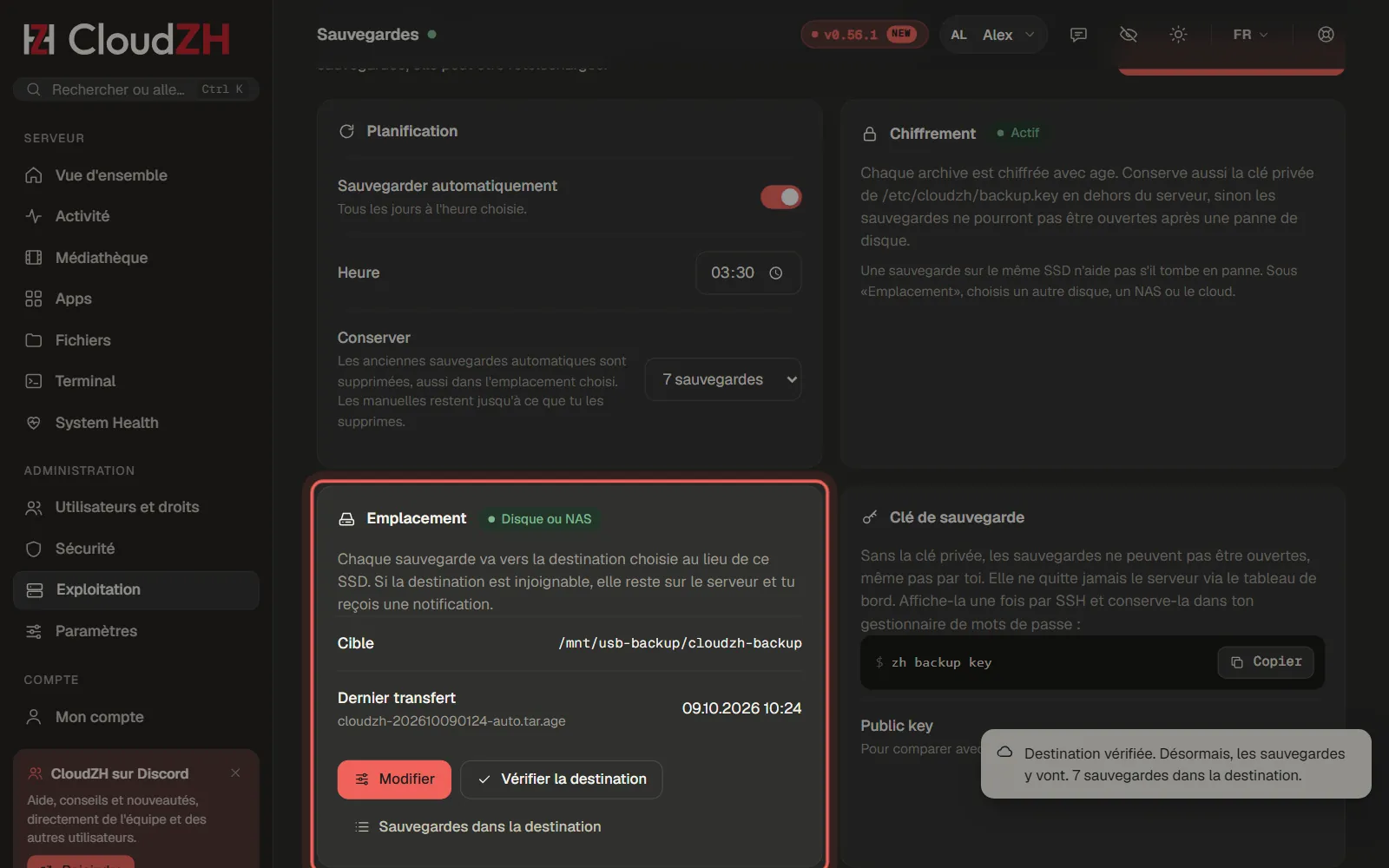 Enregistrer et vérifier