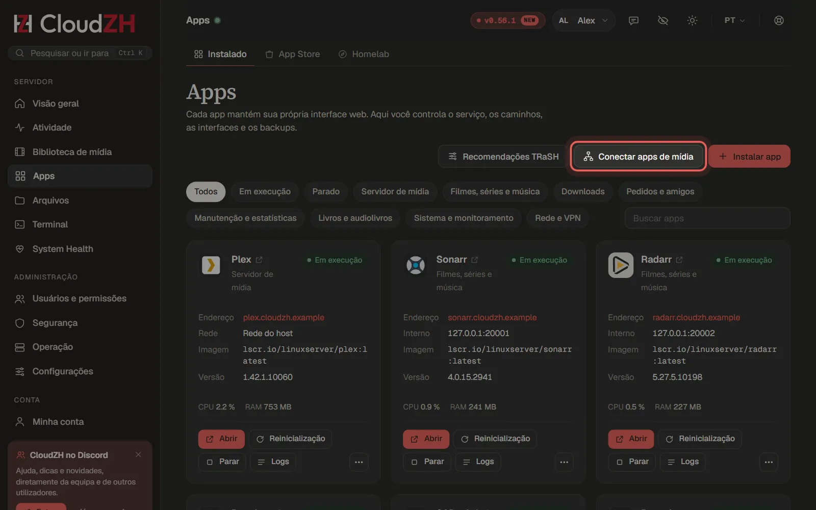 Conecte os apps