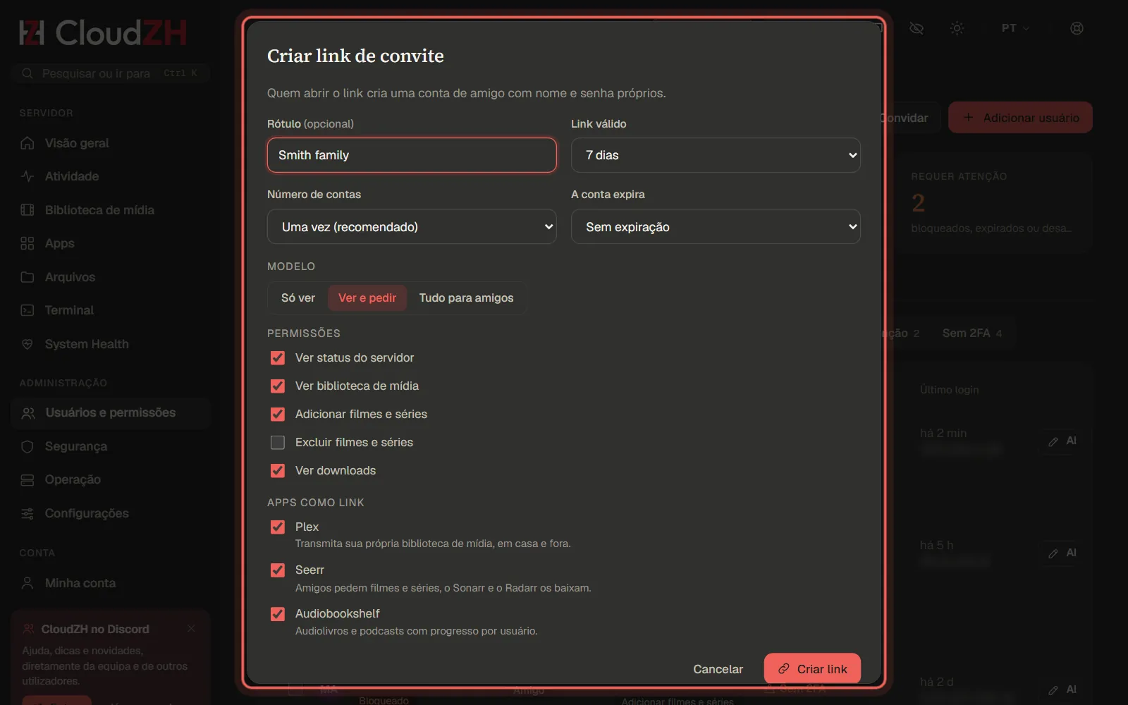 Defina o que os amigos podem fazer
