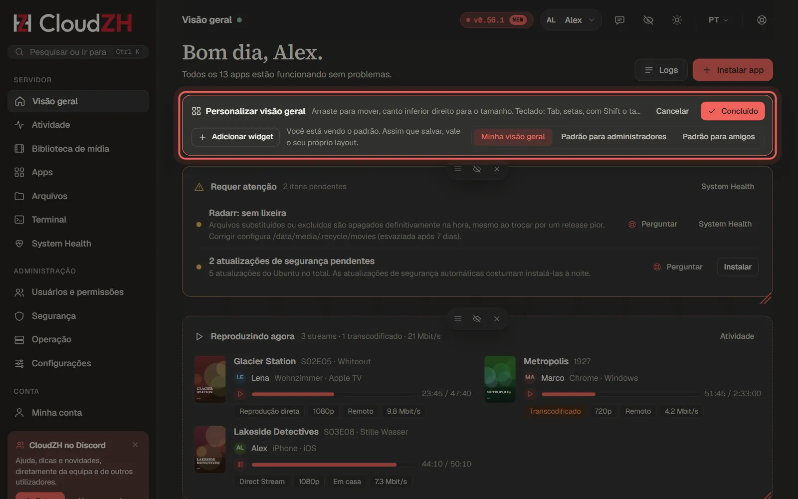 Organize a visão geral