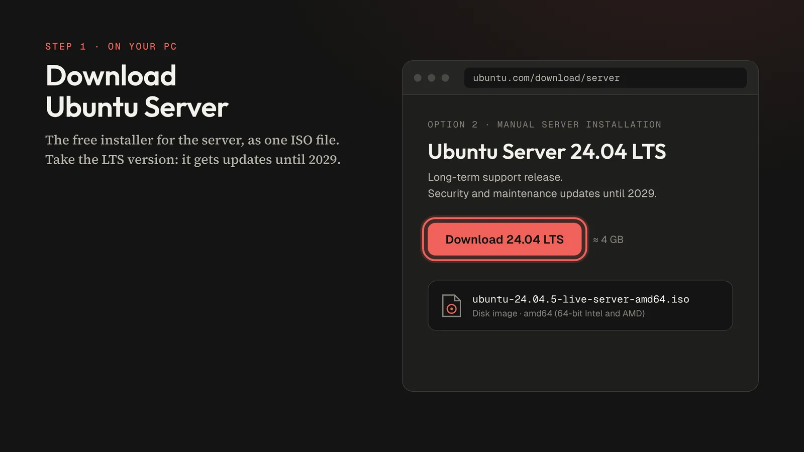 Baixe o Ubuntu Server