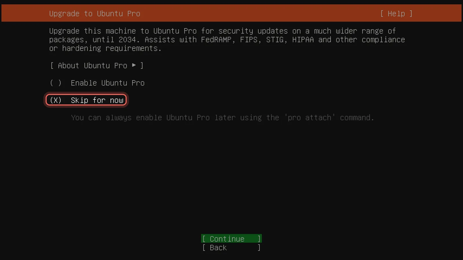 Pule o Ubuntu Pro